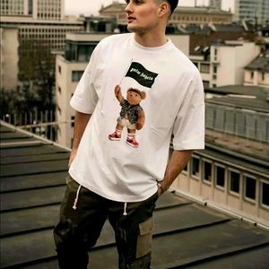 Palm angles pirate bear loose tee white